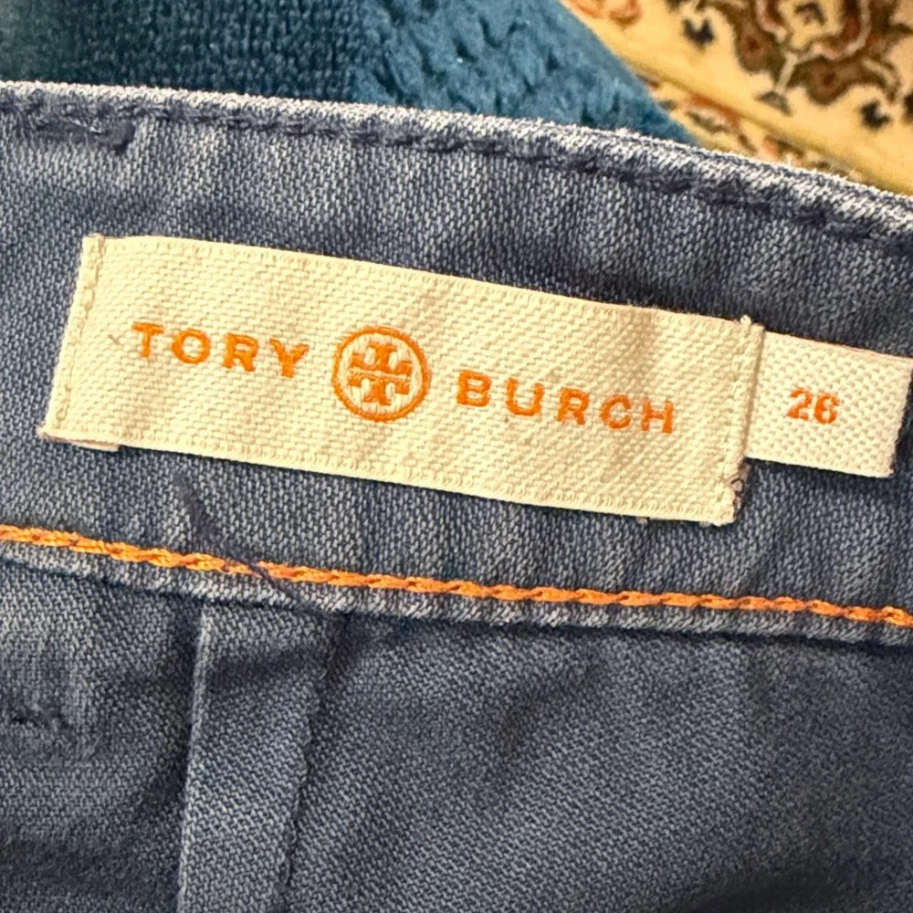 Tory Burch cotton flare trouser pants, EUC, size 6 tall